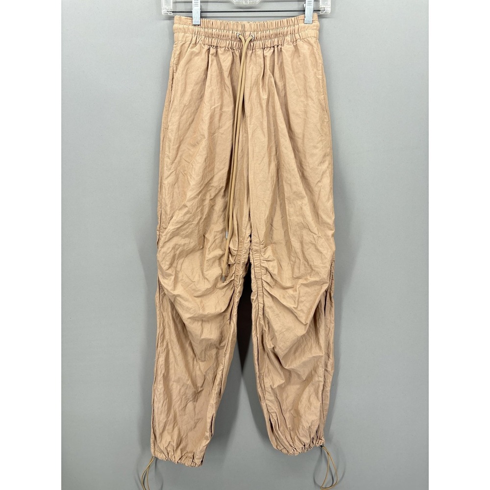 A.L.C. Pants Womens 00 Beige Ruched Jogger Elastic Waist‎ Drawstring Made USA
